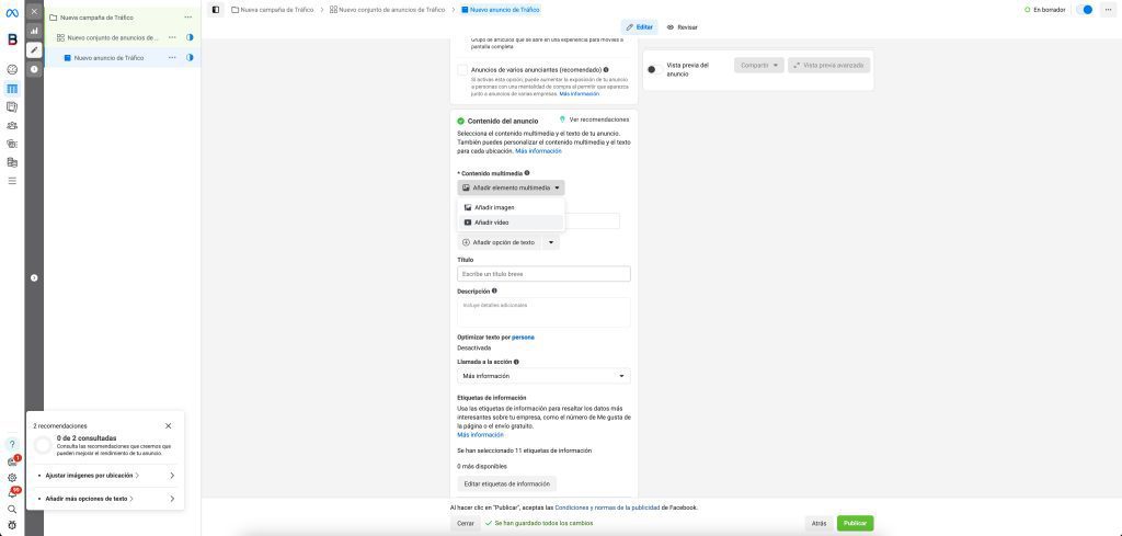 configurar campañas meta business manager