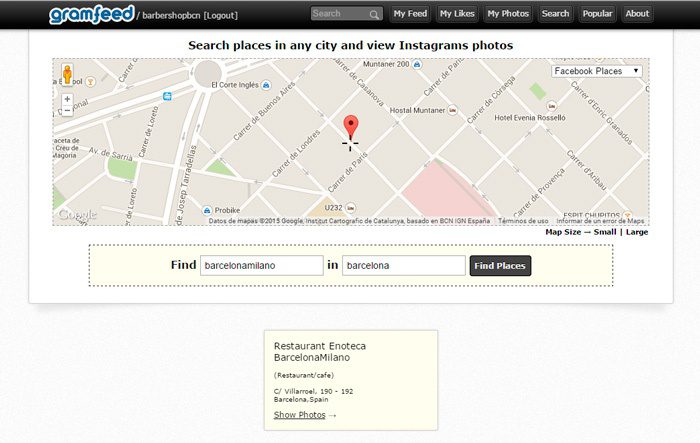 Gramfeed herramienta para ver fotos geolicalizadas en instagram